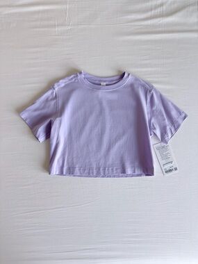 lululemon All Yours Organic Cotton Cropped T-Shirt Lavender Frost XXS